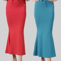 TWIN BIRDS Red & Blue Plain Saree Shapewear - Pack Of 2-image-36