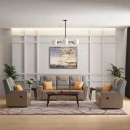 Godrej Interio Sumo Brown & Grey Fabric 1 Seater Recliner Sofa-image-58