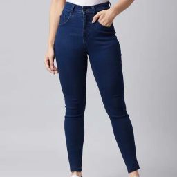 DOLCE CRUDO Navy Skinny Fit Jeans-image-36