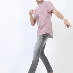 HIGHLANDER Men Grey Slim Fit Low Distress Heavy Fade Stretchable Jeans-image-65
