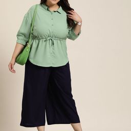 Sztori Plus Size Tie-Up Waist Opaque Casual Shirt-picture-42