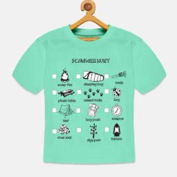 Kiddopanti Kids Light Green Printed T-Shirt-image-65