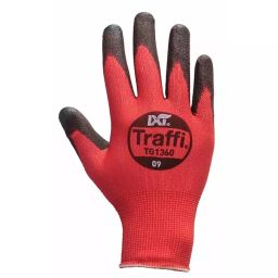 Traffi Safety Gloves Polyurethane Coating Elastane & Nylon Black & Red Size 6, T21-TG1360-06 (1 Pair)-image-51