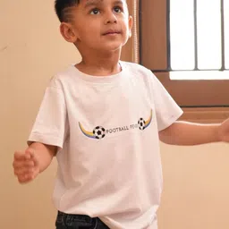Funny Bones Clothings Boys Football Fever Themed Embriodered T Shirt-image-97