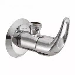 PLUMBER Wall Mounted Chrome Finish Angle Cock with Wall Flange, SLR-0507-18