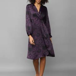 Allen Solly Purple Printed A-Line Dress-image-89