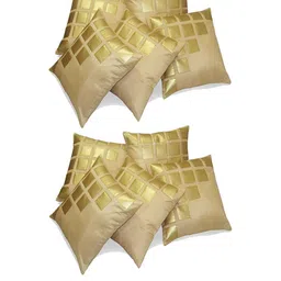 India Furnish Gold Geometric Silk Square Cushion Cover-picture-29