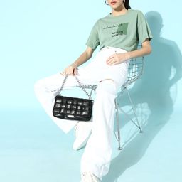Roadster Women Enchanting Sea Green Typography Talking Tee-image-88