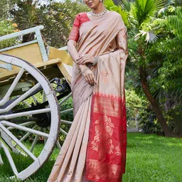 PHEASANT Woven Design Silk Blend Kanjeevaram Saree-53