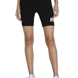Puma Black Cotton Logo Print Shorts-image-101