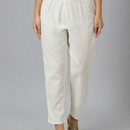 Globus Off White Straight Fit Mid Rise Trousers-picture-22