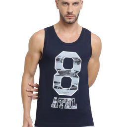 Van Heusen Sport Regular Fit Super Soft All Day Comfort Graphic Print Vest - Navy-picture-12