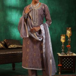 Libas Women Printed Regular Sequinned Kurta with Trousers & With Dupatta-36