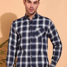 Metronaut Men Classic Tartan Checks Opaque Checked Casual Shirt-image-76