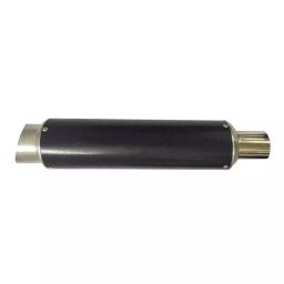 RA Accessories Black Silver Cap Slip On Silencer Exhaust for Hero CD 1 DOSS-image-87