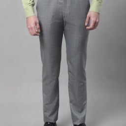 Cantabil Grey Regular Fit Flat Front Trousers-image-73