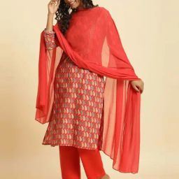 W Red Plain Dupatta-26