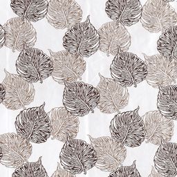 Cortina Brown & White Set of 2 Fancy Valance Leaf Printed Window Curtains image 4