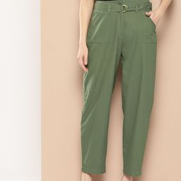 Chemistry Women Cotton Trousers with Belt-image-14