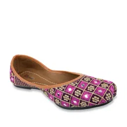 Desi Colour Women's Purple Ethnic Juttis-image-1