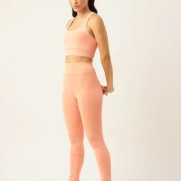 Kotty Peach Polyester Logo Print Tracksuit-image-14