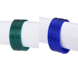 1ST TIME Set Of 24 Turquoise Blue Alloy Bangles-picture-5