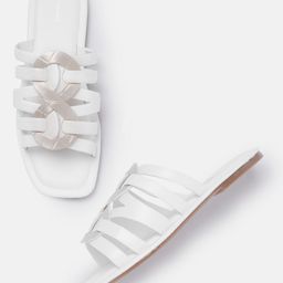 Allen Solly Women Croc Textured Detail Open Toe Flats-7