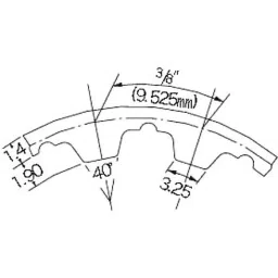 Mitsuboshi Polyurethane Timing Belt L Type (Length 381 mm, Teeth 40), 150L100U-image-77