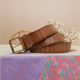 ART N VINTAGE Men Textured Leather Belt-picture-44