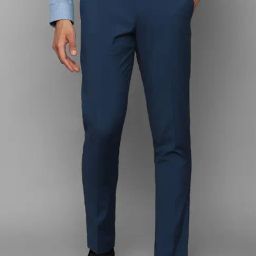 Allen Solly Navy Slim Fit Flat Front Trousers-image-15