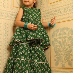 BAESD Girls Floral Printed Regular Kurta with Sharara-picture-12