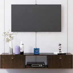 HEXA RED Wall Mounted TV Unit Cabinet with Storage-image-9