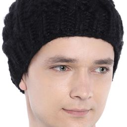 Magic Needles Men Self Design Acrylic Cable Beanie-43