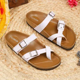 Kosher Women Open Toe Flats with Buckles-image-95