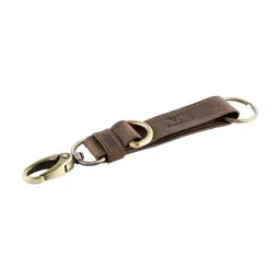 Aditi Wasan Brown Oil Pullup Leather Keyring-image-3