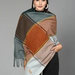 Mafadeny Green Checks Stole-image-48