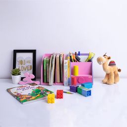 Kidoz Unicorn Theme Desk Set Bookend Organizer - Pink-17