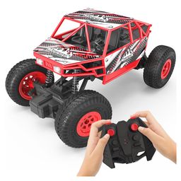 Mirana C-Type USB Rechargeable Duster RC Car ATV Remote Control Car with Nitro Boost, Spring Suspensions 2WD Rock Crawler Fun RC Toy and Gift for Kids and Boys - Red-12