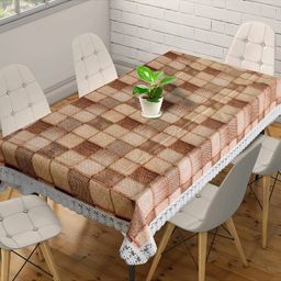 Dakshya Industries PVC Waterproof 6 Seater Dining Table Cover - Brown-picture-43