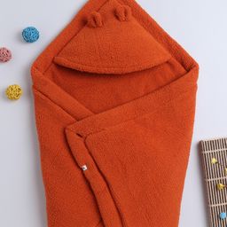 Yellow Apple Hooded Blanket cum Wrapper - Rust-24
