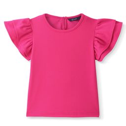 Pine Kids WovenHalf Sleeves Solid Frock - Magenta-image-87