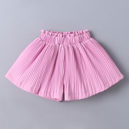 Mark & Mia Solid Color Textured Flared Shorts - Pink-image-54