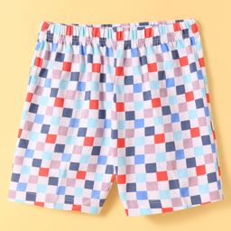TANGO Single Jersey Knee Length Checks Shorts - Purple-picture-18
