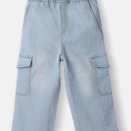 Nauti Nati Cotton Denim Washed Cargo Jeans - Light Blue-image-36