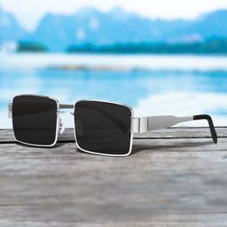 ROYALTAIL Unisex Black Lens & Silver-Toned Square Sunglasses with-image-24