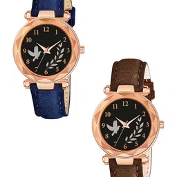 Gopal Shopcart Unisex Dial & Textured Straps Analogue Watch GR379RG BIRD BLU BRO Vel L-image-54