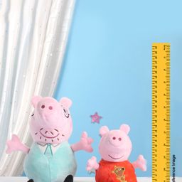 Peppa Pig Family Combo Plush Soft Toy Pack of 4 Blue Red & Orange- Height 30 cm image 3