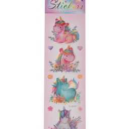 Yellow Bee Smiley, Eiffel tower, Unicorn 3D Stickers Combo, Multicolor, Pack of 5 image 4