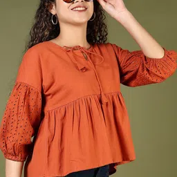 LIMEROAD Puff Sleeve Cotton Top-picture-6