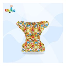 Chinmay Kids  Freesize Reusable Washable Adjustable Snap Buttons Cloth Diaper For Babies With Wet Free Insert Pads Leak Proof & Dry Feel- Yellow Go For It image 5